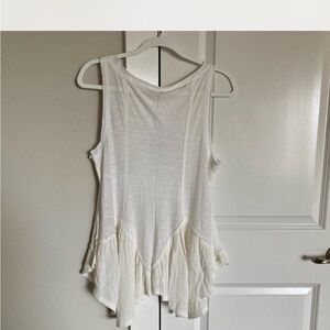 Free People Cream Flowy Tank Top